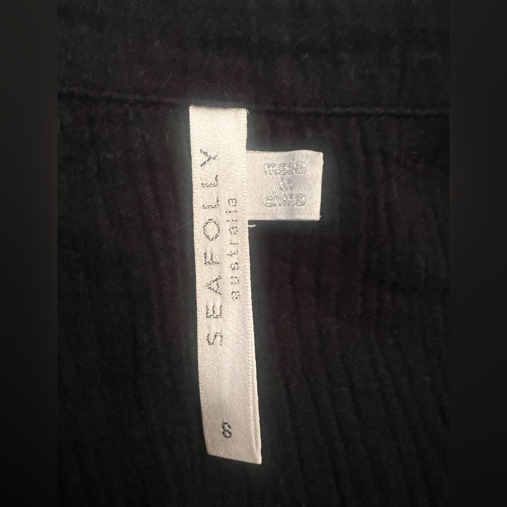 Seafolly Australia Crinkle Twill Beach Shirt  | Black | Size S | Like New - Picture 14 of 14